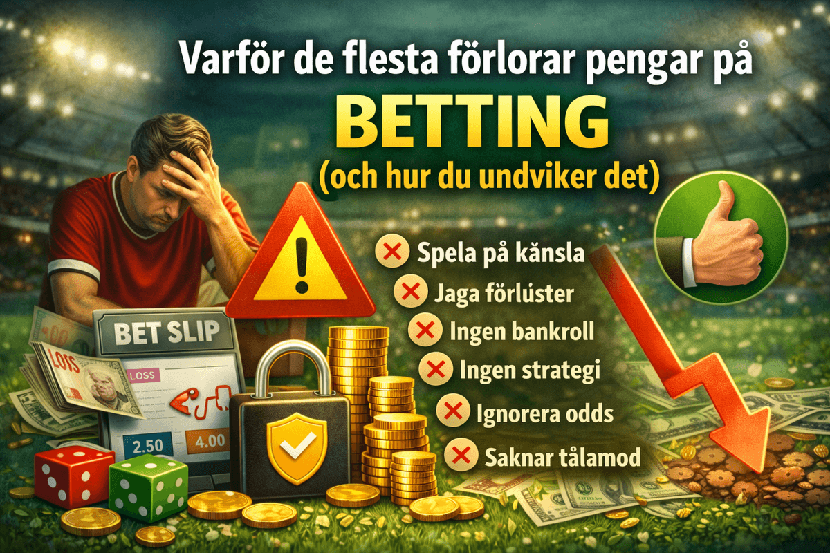 Varför de flesta förlorar pengar på betting (och hur du undviker det)